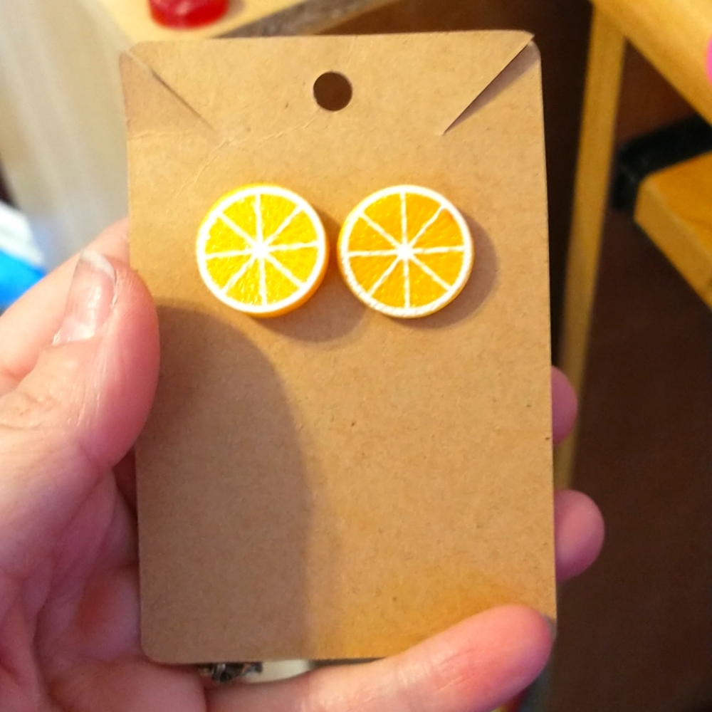 Orange slice earrings